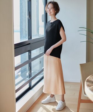 自由区 【XSサイズ～/洗える】チンツサテンタンブラー ナロースカート ピンク系