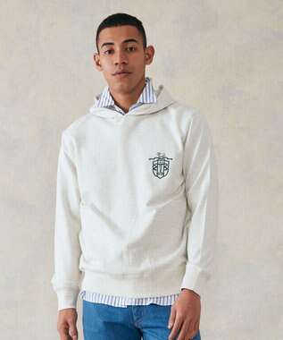 J.PRESS MEN インレージャージ クレスト刺繍パーカー ライトグレー系