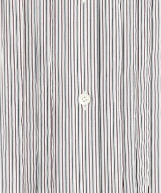 J.PRESS LADIES 【洗える】BEZ C/Ny ドビーストライプ フリルネック ブラウス ネイビー系1