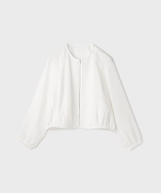 GRACE CONTINENTAL ノーカラーカラミブルゾン ホワイト