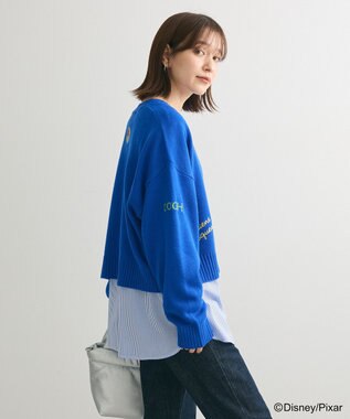 Green Parks トイストーリー／ワッペンショート丈カーディガン Blue