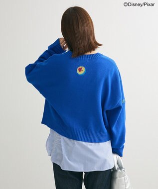 Green Parks トイストーリー／ワッペンショート丈カーディガン Blue