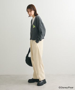 Green Parks トイストーリー／ワッペンショート丈カーディガン Gray Mixture