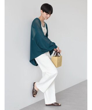 AMERICAN HOLIC ニュアンスメッシュニットカーディガン Green