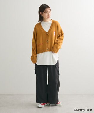 Green Parks トイストーリー／ワッペンショート丈カーディガン Brown