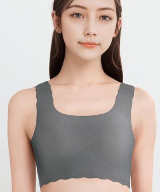 WACOAL 【GOCOCi ゴコチ】 ノンワイヤーブラ ハーフトップ まるでつけていないような着ごこち ムレにくい フラット仕上げ ホックなし CGG510 /ワコール グレー