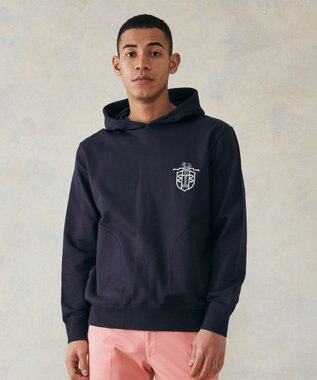 J.PRESS MEN インレージャージ クレスト刺繍パーカー ネイビー系
