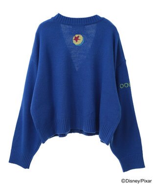 Green Parks トイストーリー／ワッペンショート丈カーディガン Blue