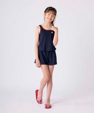 OP／FILA 【FILA】キュロットワンピース スクール水着 ネイビー×レッド