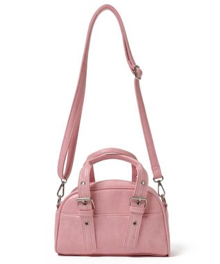 WEGO ハトメハンドルミニボストンショルダー ピンク