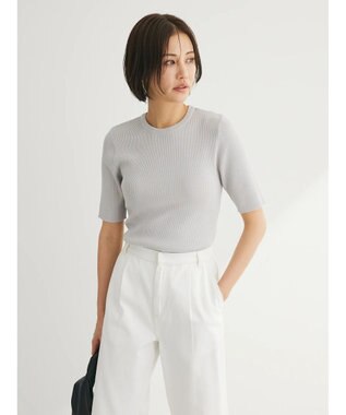 Green Parks 洗える　コンパクトニットプルオーバー Light Gray