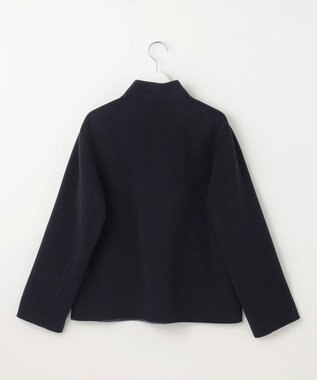 J.PRESS LADIES 【リバーシブル】ウールナイロンリバーチェック スタンドカラー コート ネイビー×チェック系