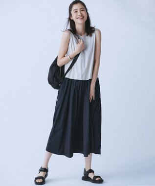 ICB L 【接触冷感・UVカット・洗える】アトラストリコット コンビドレス トープ×ブラック系