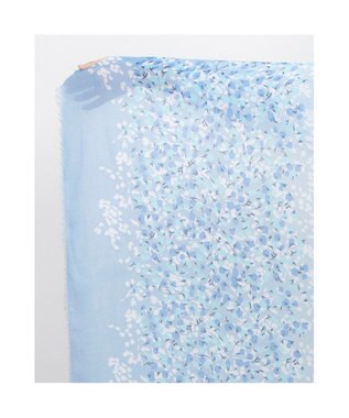 UNBILLION カシュネ cache nez / フラワーボーダー柄プリントストール ブルー