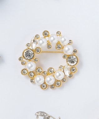 23区 ビジューMIX サークル ブローチ