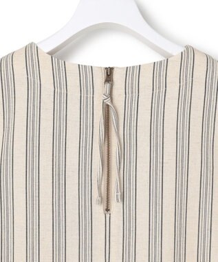 J.PRESS YORK STREET 【WOMEN】リネンストライプ ノースリーブ ワンピース アイボリー系1