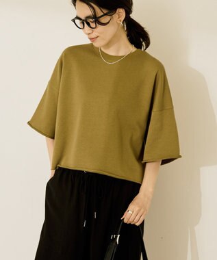 AMERICAN HOLIC ミニ裏毛5分袖プルオーバー Olive