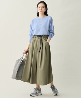 ANY スプリングカラーニットドルマンプルオーバー ブルー