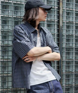 WEGO 【ユニセックス着用ITEM/MLサイズ展開】ミニチェックシャツ（SS） ブラックチェック1