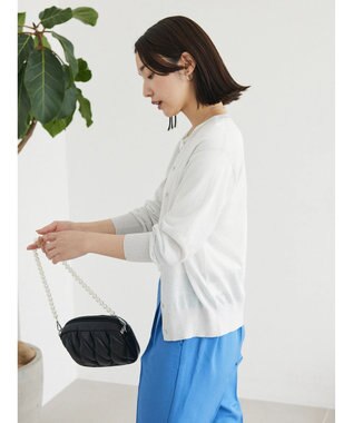 Green Parks ラメクルーネックカーディガン Silver