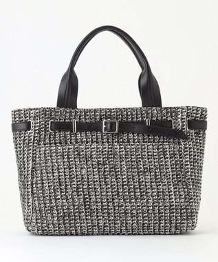 ICB 【新色追加・A4サイズ収納可】ベルトバックルトート ブラックMIX［クロッシェ］系