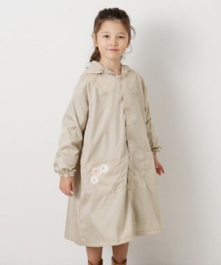 MOONBAT 【ジュニアリュック対応】ポールアンドジョー ポーチ付きキッズレインコート ベージュ