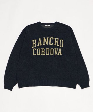 WEGO 【ユニセックス着用ITEM】ベロアモールグラフィックプルオーバー ネイビー