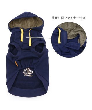PET PARADISE スヌーピー カレッジロゴ パーカー 《ネイビー》 中型犬 ネイビー