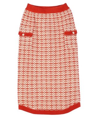 Green Parks ・ｆｕｒｒｙ　ｒａｔｅ　ツィードラメニットスカート Orange