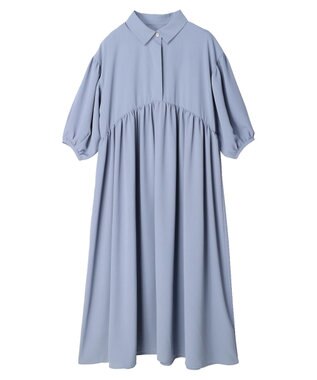 Green Parks ａ．衿付き切り替えワンピース Blue