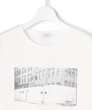 ICB 【30th ANNIVERSARY】New Yorkフォトプリント ロングスリーブTシャツ オフホワイト系