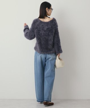 AMERICAN HOLIC Vネックシャギーニットプルオーバー Charcoal Gray