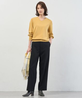 J.PRESS LADIES S 【WEB限定カラーあり】ツムギートflannel ストレート パンツ 【WEB限定】ブラック系