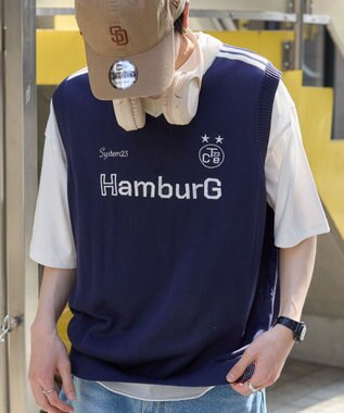 WEGO 【２点SET】アンサンブルゲームロゴニットベスト ネイビー