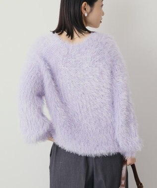 AMERICAN HOLIC Vネックシャギーニットプルオーバー ライラック