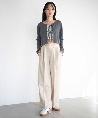 WEGO 【ユニセックス着用ITEM/SMLサイズ展開】バギースラックス ライトベージュ