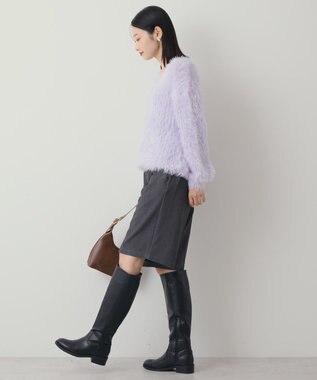 AMERICAN HOLIC Vネックシャギーニットプルオーバー ライラック