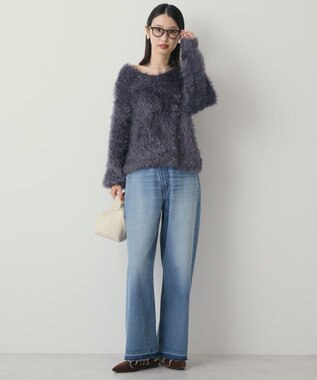 AMERICAN HOLIC Vネックシャギーニットプルオーバー Charcoal Gray