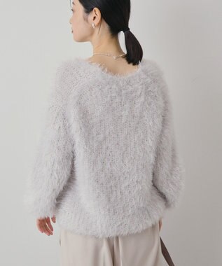 AMERICAN HOLIC Vネックシャギーニットプルオーバー Light Gray