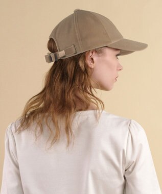 TOCCA 【防臭・吸水速乾・UVカット・サイズ調整可・リボン取り外し可】VELVET LOGOCAP キャップ ベージュ系