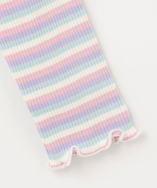 ANY KIDS リボン テレコボーダー Ｔシャツ ラベンダー系