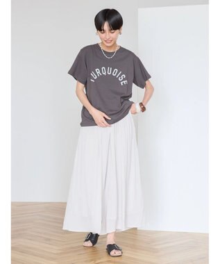 AMERICAN HOLIC エアリーギャザーガウチョパンツ【裏地：接触冷感】 Gray Beige