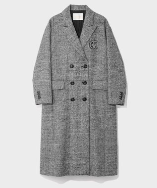 GRACE CONTINENTAL グレンチェックチェスターコート ブラック