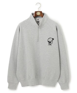 J.PRESS MEN 【AaronChang】【UNISEX】ワンポイントハーフジップ スウェットシャツ ライトグレー系
