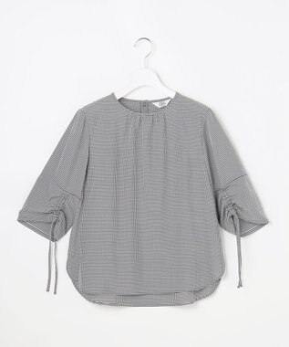 J.PRESS LADIES L 【一枚で着映え】アセVisギンガム ギンガム ブラウス ブラックチェック系