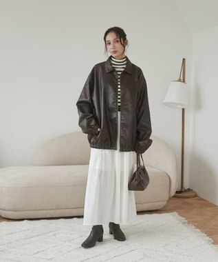 WEGO 【ユニセックス着用ITEM/MLサイズ展開】USPOLOフェイクレザージャケット ブラウン