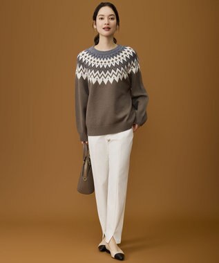 自由区 L 【17号サイズまで展開・SHIHOさん着用】ジョーゼットニット パンツ オフ