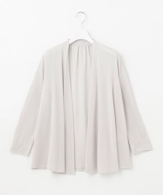 自由区 L 【保湿性/吸湿性/吸水速乾/接触冷感/UVケア】ハンディカーディガン ショート ライトグレー系