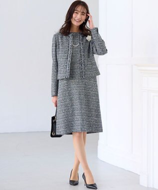 組曲 S 【KUMIKYOKU NAVY】ラメループモールツイード ジャケット ネイビー系1