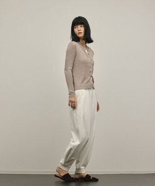 GRACE CONTINENTAL ハイゲージラメニットカーディガン グレー